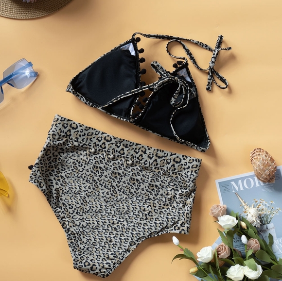 Paisley Paradise Pompom Bikini Set - Leopard - Picture 8 of 9